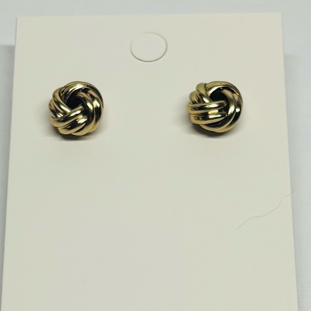NWOT Gold Knot Stud Earrings